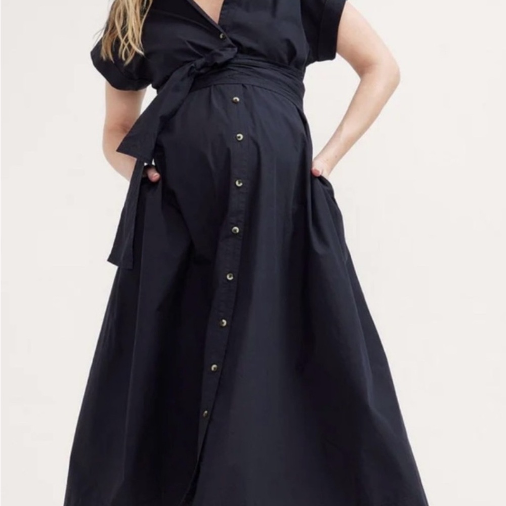 Hatch Silvina Dress - Black Button-Down Maternity Dress